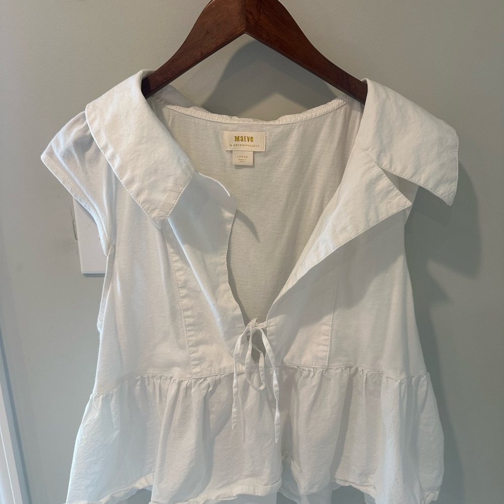 MAEVE CAP-SLEEVE TIE-FRONT BABYDOLL BLOUSE